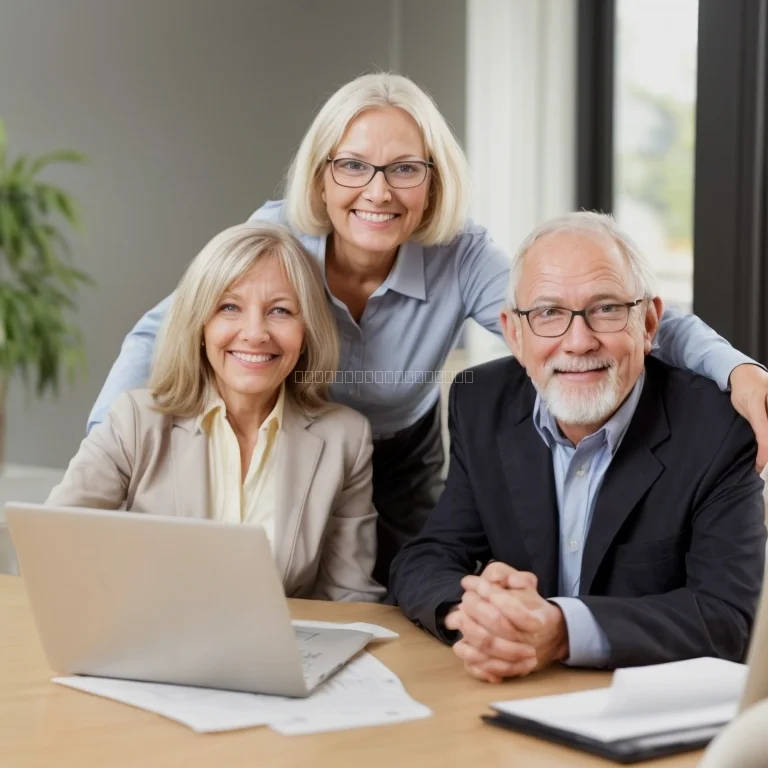 Happy retirees walking in a park